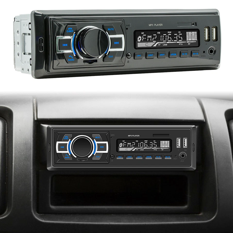 1-DIN MP3-Autoradio DAB USB AUX-IN inkl. DAB-Antenne Bluetooth 5.0+Fernbedienung - Bild 2 von 4