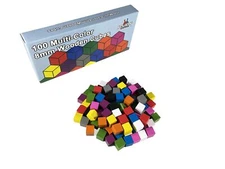 100 Wooden Cubes Family Games Accessories “ Multicolor Board Game Tokens Ideal F