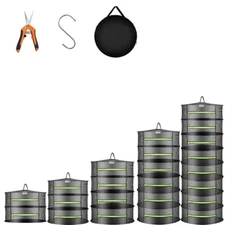 VIVOSUN 2/3/4/6/8 Layer Herb Drying Rack Hanging Mesh Net W/Pruner Collapsible