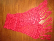 Women's Red Long Loose Woven/ Knite Scarf Style: 264385