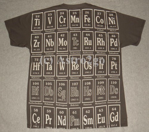 BIG ELEMENTS-Periodensystem Chemie Atome Wissenschaft Lehrer 2-seitiges T-Shirt S-2XL - Bild 3 von 4