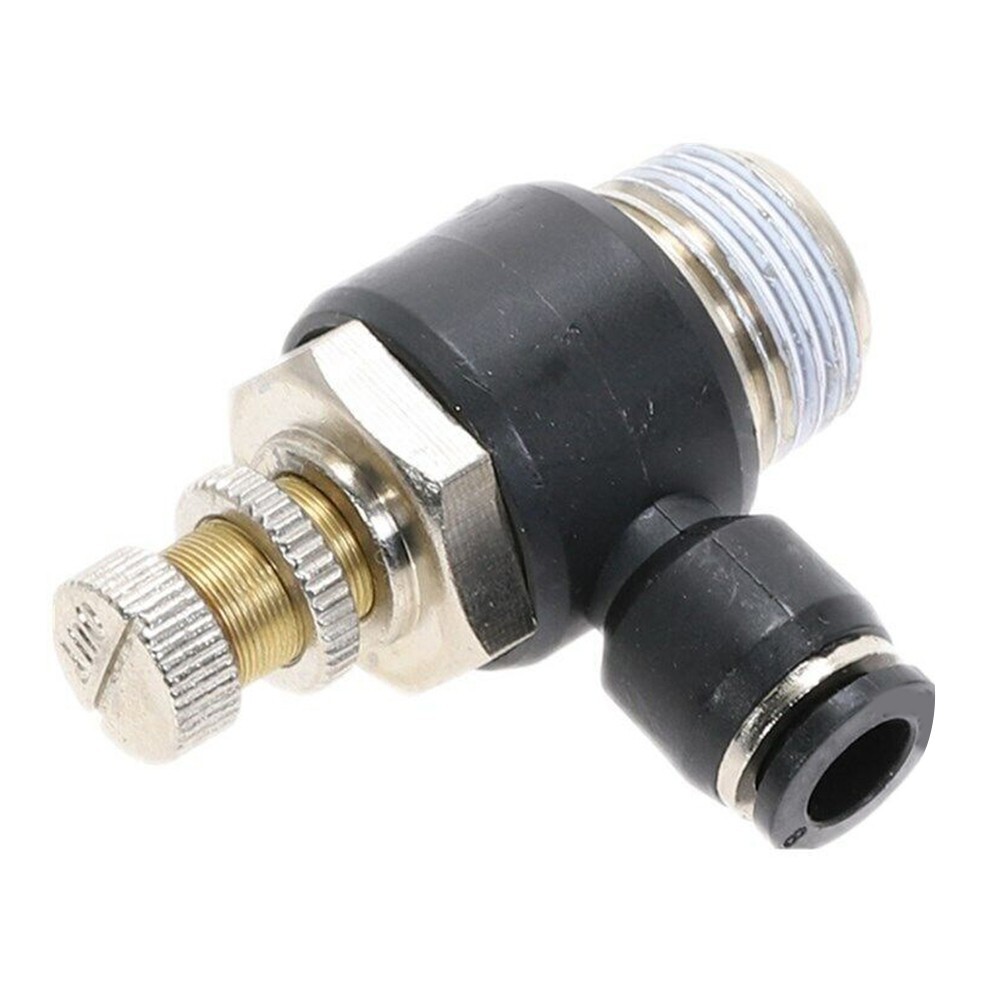 G3/8 Thread Air Flow Control Valve Connector Tube Hose 8Pcs Push In