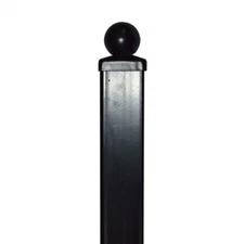 ALEKO Universal Black Iron Post with 2 Hinges for Fence 7.5 ft x 2.4 x 2.4 Inch