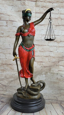 Hand Made WITH SCALE IN LEFT HAND bronze Nude sculpture Home Decor Figurine