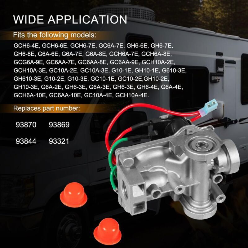 Électrovanne De Rechange Pour Chauffe-eau 93844 Compatible Avec Le Chauffe- Eau Atwood RV 93321 92078 93870 Pour Chauffe-eau GC10A-3E/4E G6A-8E GC6AA-10E