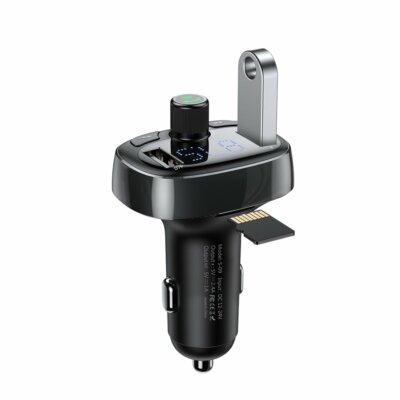Baseus T-Typed Bluetooth FM Transmitter MP3 Car Charger 2x USB 3.4A TF microSD 