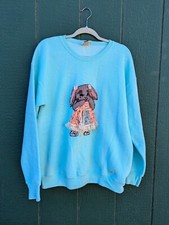 Vtg 90 s Lee Heavyweight USA Crewneck Sweatshirt Granny Core Bunny Pearls Mint