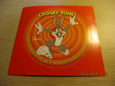 Looney Tunes Bugy Bunny Comic  Werbe Aufkleber  1999   10x10 cm