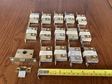 15 Vtg Small Brass Mortise Storm Screen Door Lock Cupboard Cabinet Boat Nautical
