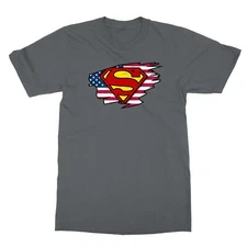Superhero Superman American Flag USA Pride Patriotic Unisex T-Shirt