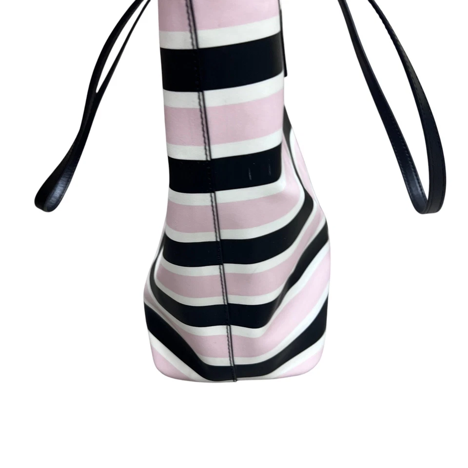 Bolso de Mano Kate Spade Grande con Cremallera Janie Celebración Rosa Negro Rayas Primavera Foto 2 de 4