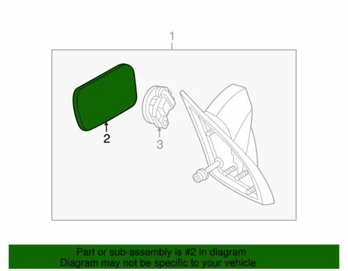 Genuine GM 2002-2007 Buick Rendezvous Driver Side View Mirror Glass 88891861 - Image 2 of 2