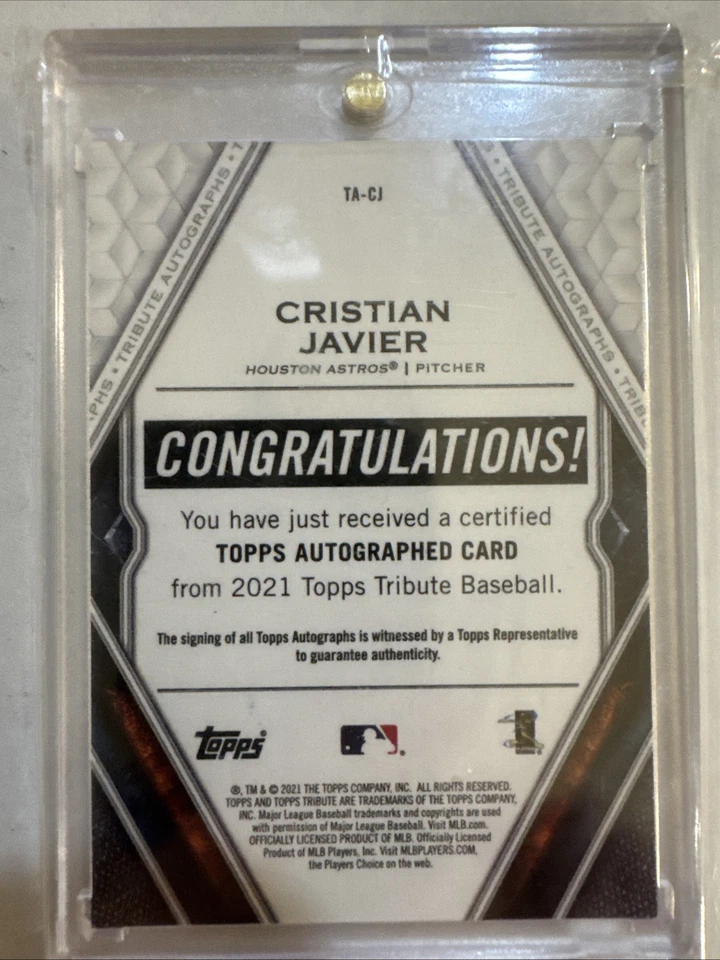2021 Topps Tribute - Tribute Autographs Cristian Javier #TA-CJ /150 (AU, RC) - Image 2 of 2