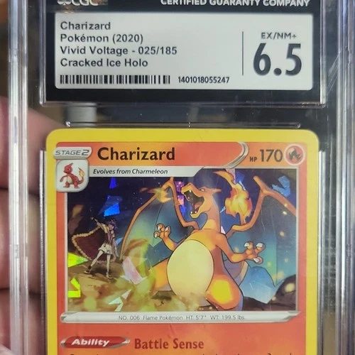 Charizard Vivid Voltage 025/185 Cracked Ice Holo CGC 6.5 Pokémon TCG