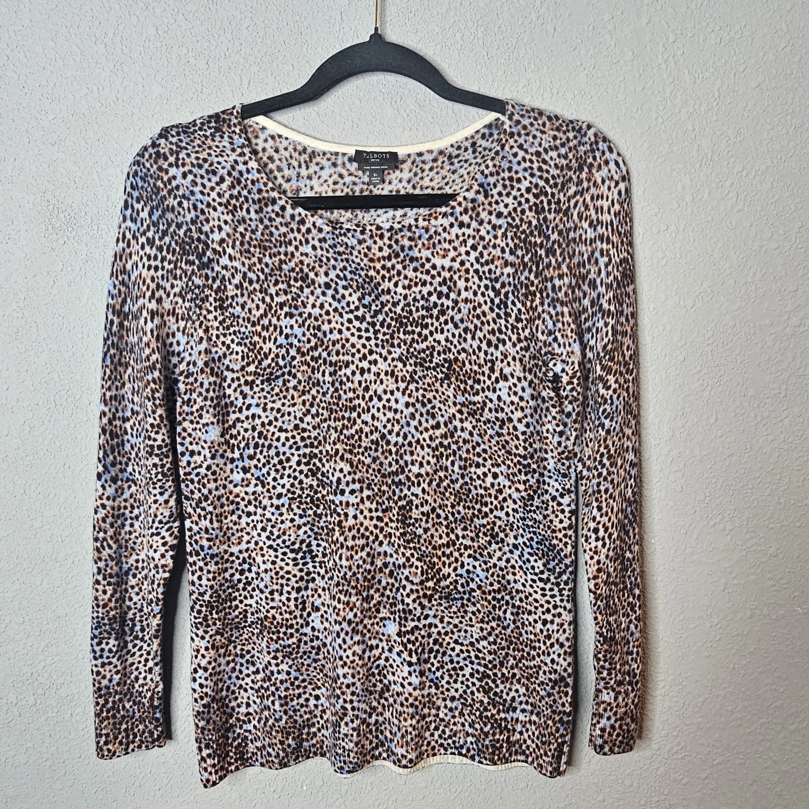 Talbots Petite Womens PS Wool Thermal Base Layer Thin Sweater Winter Warm Spot