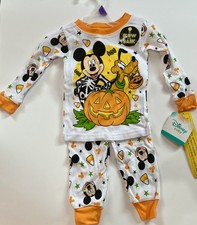 DIsney Baby White Mickey Mouse Halloween Pajama NWT FLAT SHIPPING