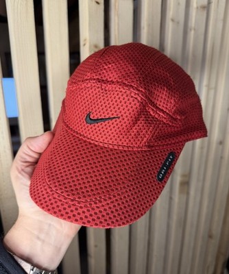 Vintage Nike Red Mesh Tailwind 7 Panel Dri-FIT Hat Y2K Running Cap
