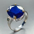 Jewelry gem 8 ct Blue Sapphire Ring 925 Sterling Silver Size 6 /R469534