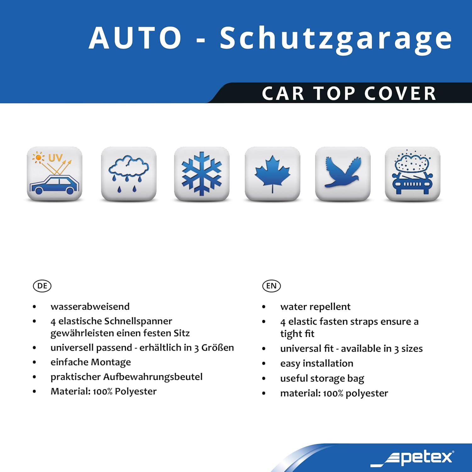 Copertura Auto Blu Taglia L - Telo in Nylon Protettivo 287x145 cm - 3