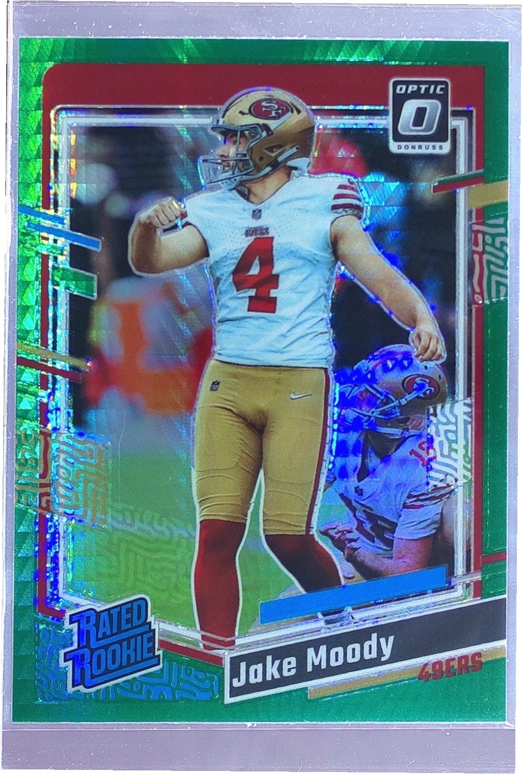 2023 Donruss Optic Jake Moody Green Hyper RC #289 49ers