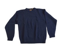 VINTAGE MENS NAVY BLUE WOOL SWEATER EDDIE BAUER