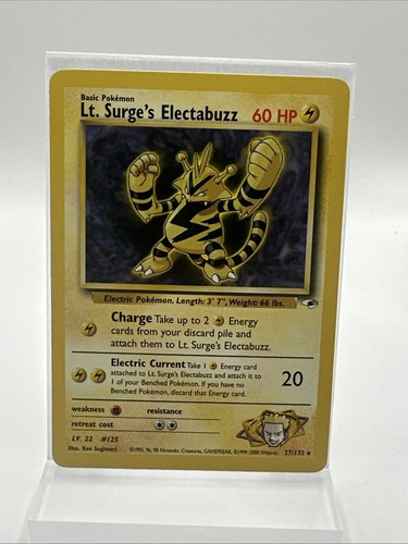 Pokémon TCG Lt. Surge's Electabuzz Gym Heroes 27/132 Regular 1st Edition Rare