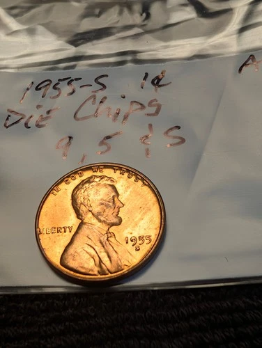 1955-S BU Die Chips on '9' - '5' and 'S'    ** Uncirculated **
