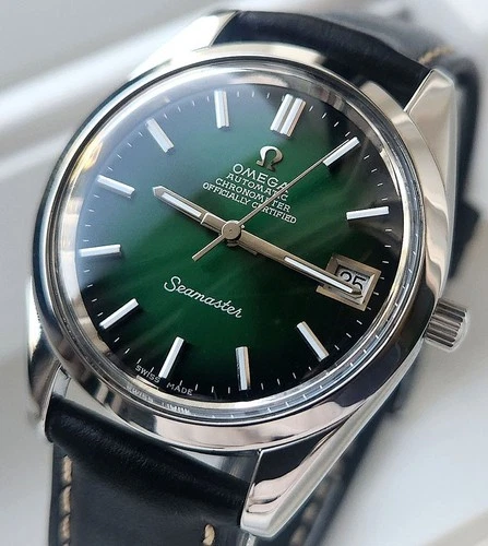 OMEGA SEAMASTER CHRONOMETER AUTOMATIC C1011 DATE GREEM DIAL MEN'S WATCH