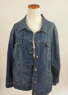 STYLE & CO rhinestone studded Cotton blend JEAN JACKET Women's 22W