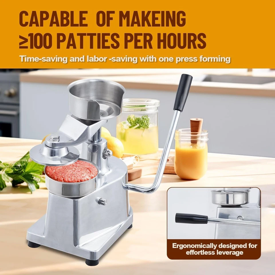 Prensa comercial para hamburguesas de 4"/5"/6" para hacer hamburguesas de diámetro Foto 2 de 4