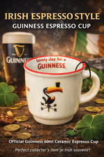 Guinness Toucan Ceramic Espresso Cup 60ml Ceramic Collectible Irish Pub