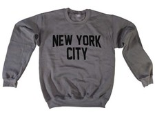Men's New York City Sweatshirt Screen-Printed Charcoal / Black, Adult Unisex