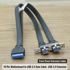 USB 3.0 Front Panel Cable 19Pin Header to Dual USB-A Port Extension Splitter