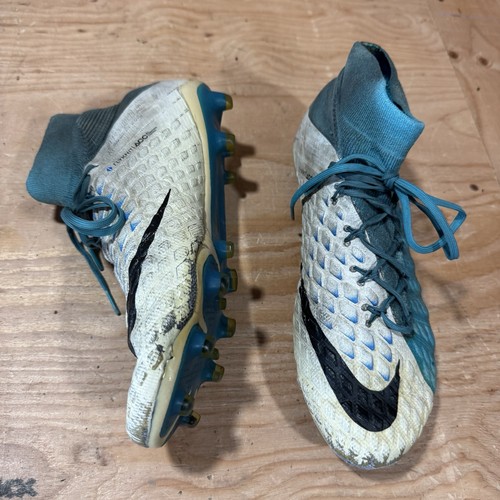 Nike Hypervenom Phantom 3 Elite White Blue ACC Soccer Cleats 9.5 - No Insoles