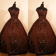 Vintage 1970s Wedding Dresses Victorian Silk Satin Sleeveless A Line Bridal Gown