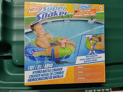 #ad NEW Nerf Super Soaker Hydro Battle Ride On Cruiser – Inflatable Pool Float B1 $7.91