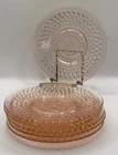 Vintage Anchor Hocking Pink Hobnail Bread and Butter Plates - Six - 6.25"