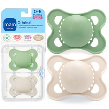 Original Matte Baby Pacifiers 0-6 Months, Binky for Newborn Babies, Bpa-Free Ski