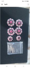Pink Crystal Metal Screw Back Conchos Set