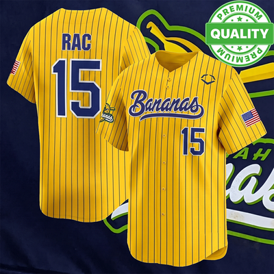 #ad #15 RAC Savannah Bananas Baseball Jersey 3D AOP full size $33.24