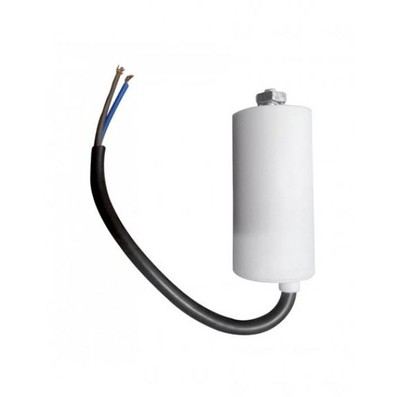 Kondensator 25uF Motorkondensator 450V + GRD mit Kabel, Ø40x95mm, SKL