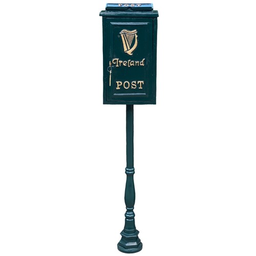 Irish Harp Irish Post Mailbox Slot Green Cast Iron – Wall Mounted or Standing - Picture 2 of 6