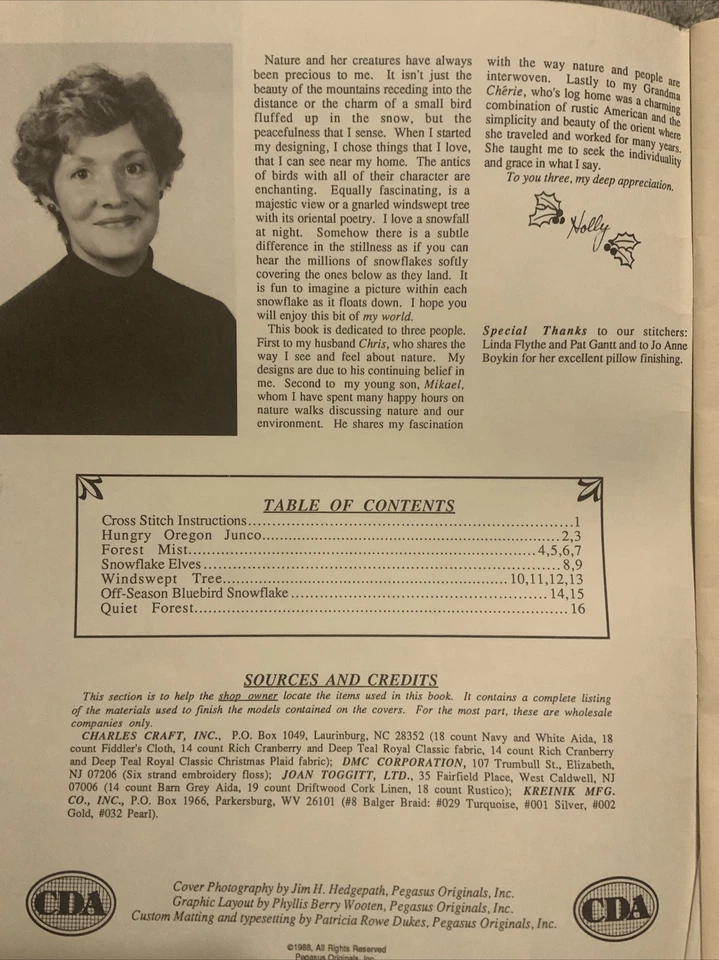 NATURE'S REFLECTIONS Cross Stitch Pattern Leaflet H. Barbo for Pegasus Originals - Image 3 of 4