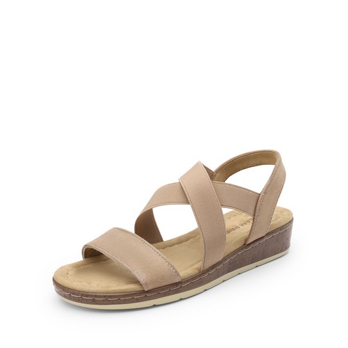 Women Classic Flat Sandals Low Wedge Heel Slip on Vacation Beach Walking Sandals - Picture 5 of 37