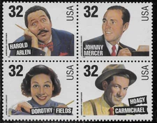 US Scott 3100-03, 1996, Songwriters,  Strip of 4, MNH, OG, VF