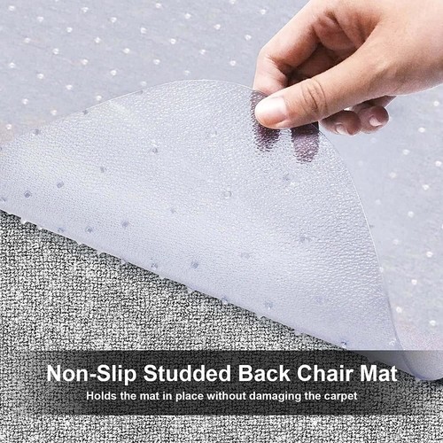 Office Chair Mat Floor Computer Desk Carpet PVC Plastic Clear Protector 120x90cm - Picture 8 of 10