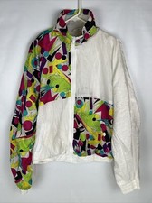 VTG 80s 90s Calypso Jogging Jacket Nylon Windbreaker Geometric Colorblock