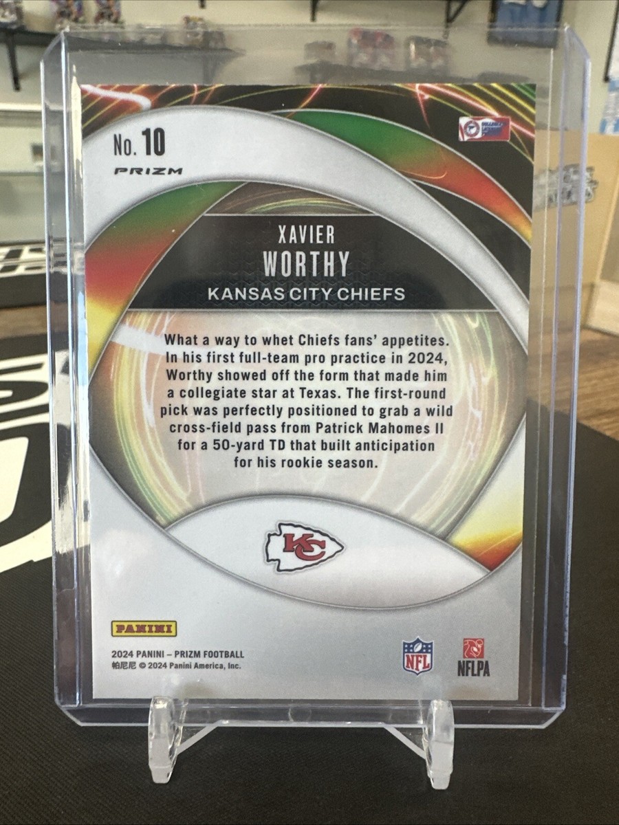 2024 Panini Prizm Xavier Worthy RC Portals Green Ice Prizm SP #10