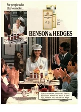 Vintage 1988 Print Advertisement Benson and Hedges Cigarettes Cruise Dinner  