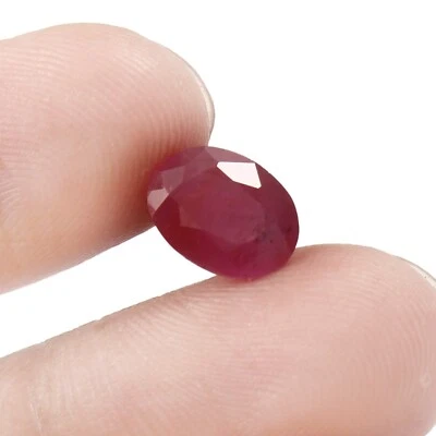 1.80 Karat Zertifiziert 100% Natürlich Nicht Erhitzt Mosambik Rubin Oval Locker - Bild 1 von 4